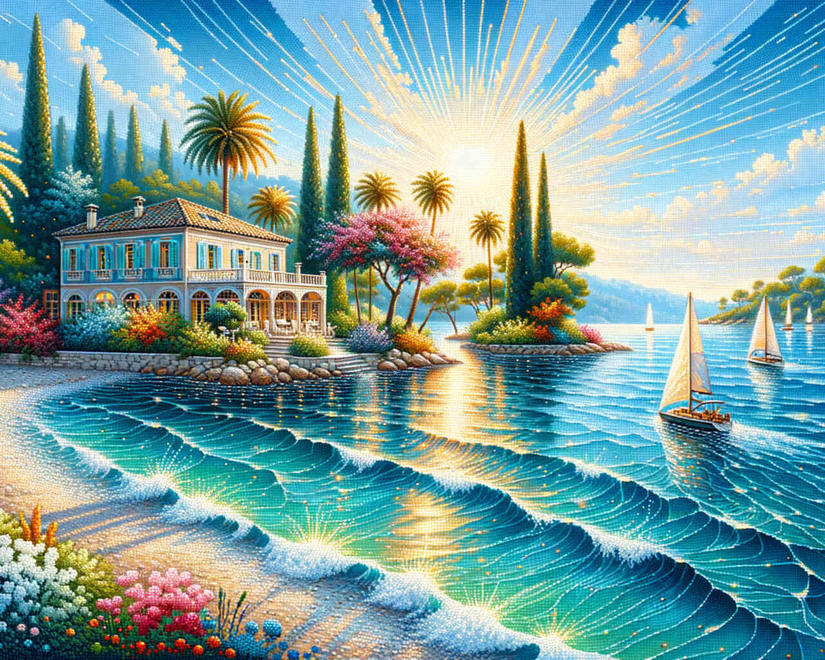 House at the seashore — Diamond Painting Kit design