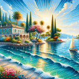 House at the seashore — Diamond Painting Kit design