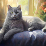 An Elegant Cat in the Sunlight — Diamond Painting Kit design