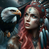 Eagle and woman — Diamond Painting Kit design
