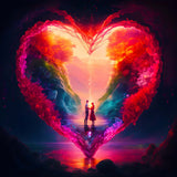 Heart Couple Night — Diamond Painting Kit design