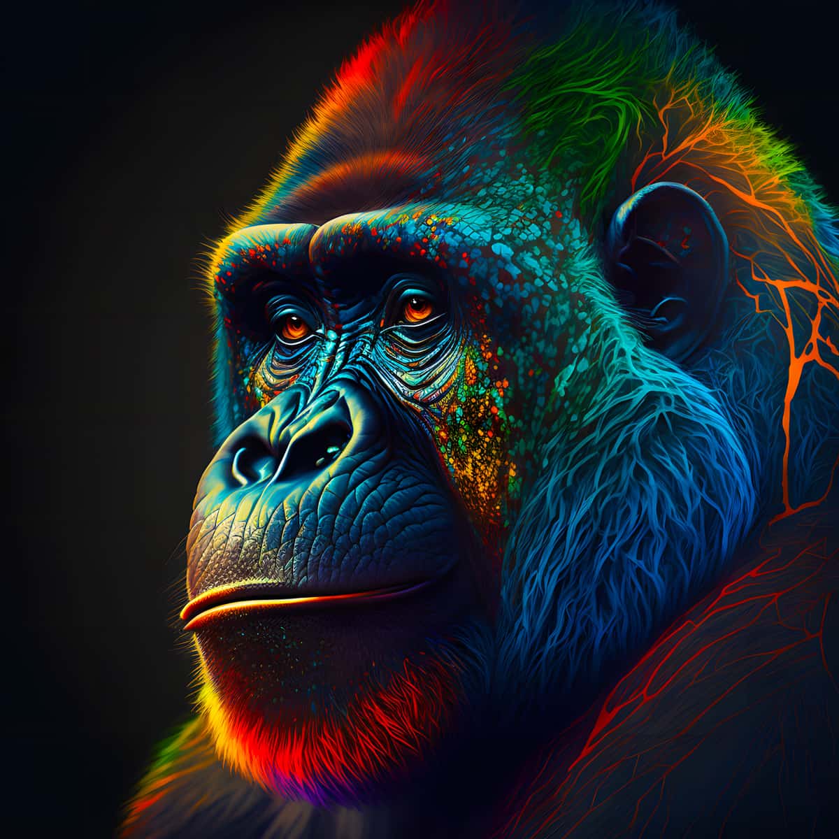 Gorilla Pensive — AB Diamond Painting Kit design