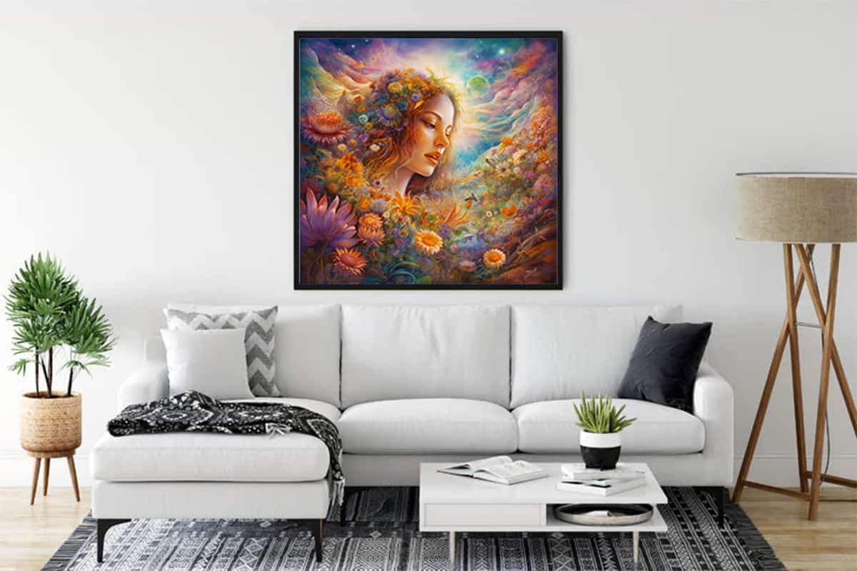 Flower girl in the garden — Diamond Painting Kit, product view 3