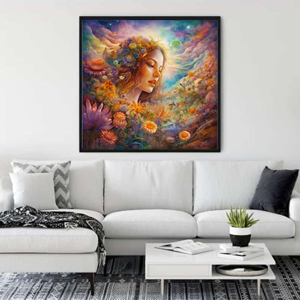 Flower girl in the garden — Diamond Painting Kit, product view 3