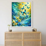 Blue, yellow butterflies — Diamond Painting Kit, product view 2