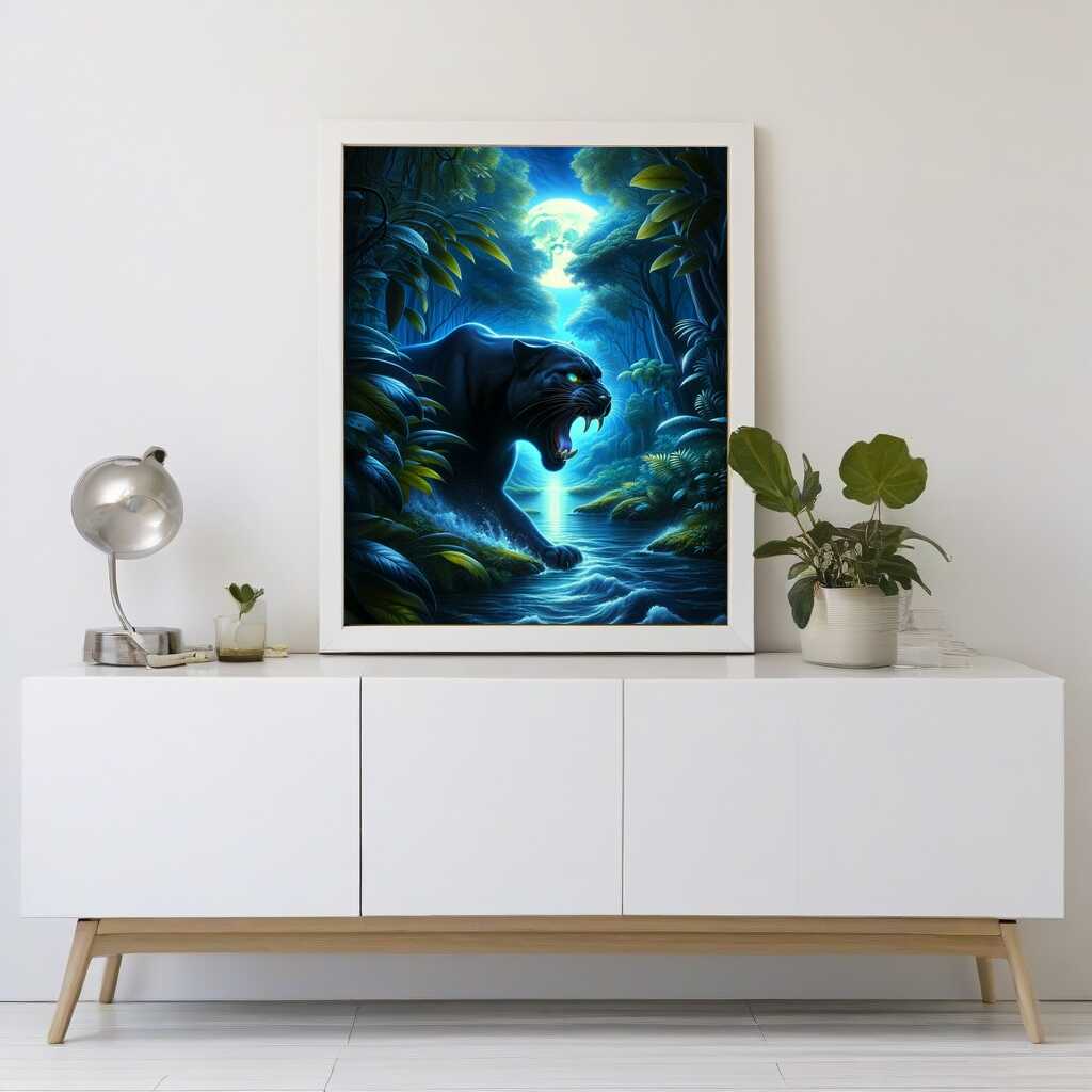 Roaring Panther — Diamond Painting Kit, product view 2