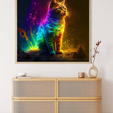 Neon cat in space — AB Diamond Painting Kit, product view 3