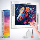Horse with a Floral Mane — Diamond Painting Kit, product view 3
