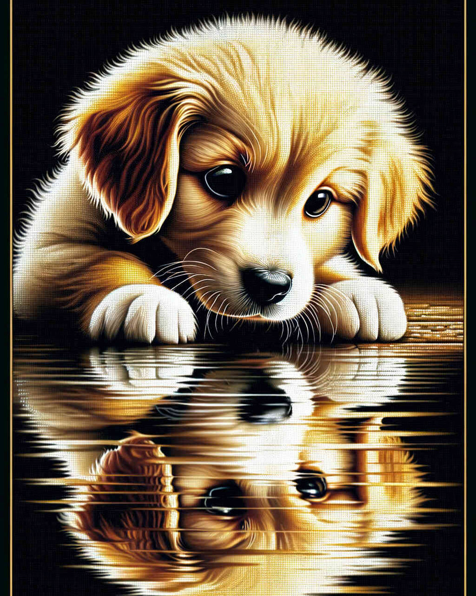 Goldenretriver reflection — Diamond Painting Kit design