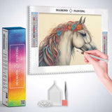 White Horse in a Floral Breeze — Diamond Painting Kit, product view 3