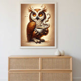 Coffee owl — Diamond Painting Kit, product view 2