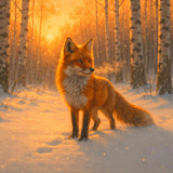Fox in the Winter Morning — Diamond Painting Kit design