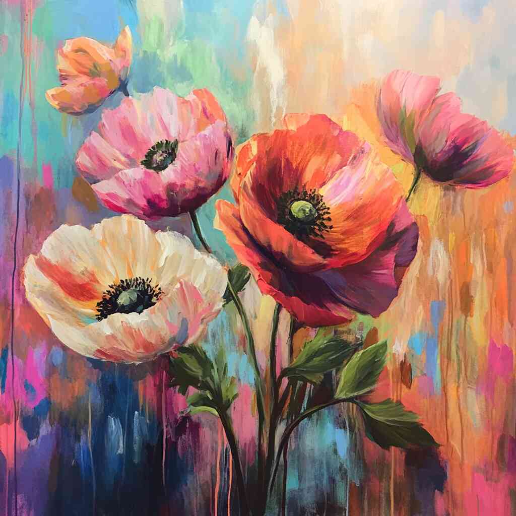 Poppy Poetry in Color — Diamond Painting Kit design