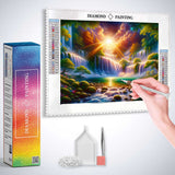Cave with a Waterfall — Diamond Painting Kit, product view 3
