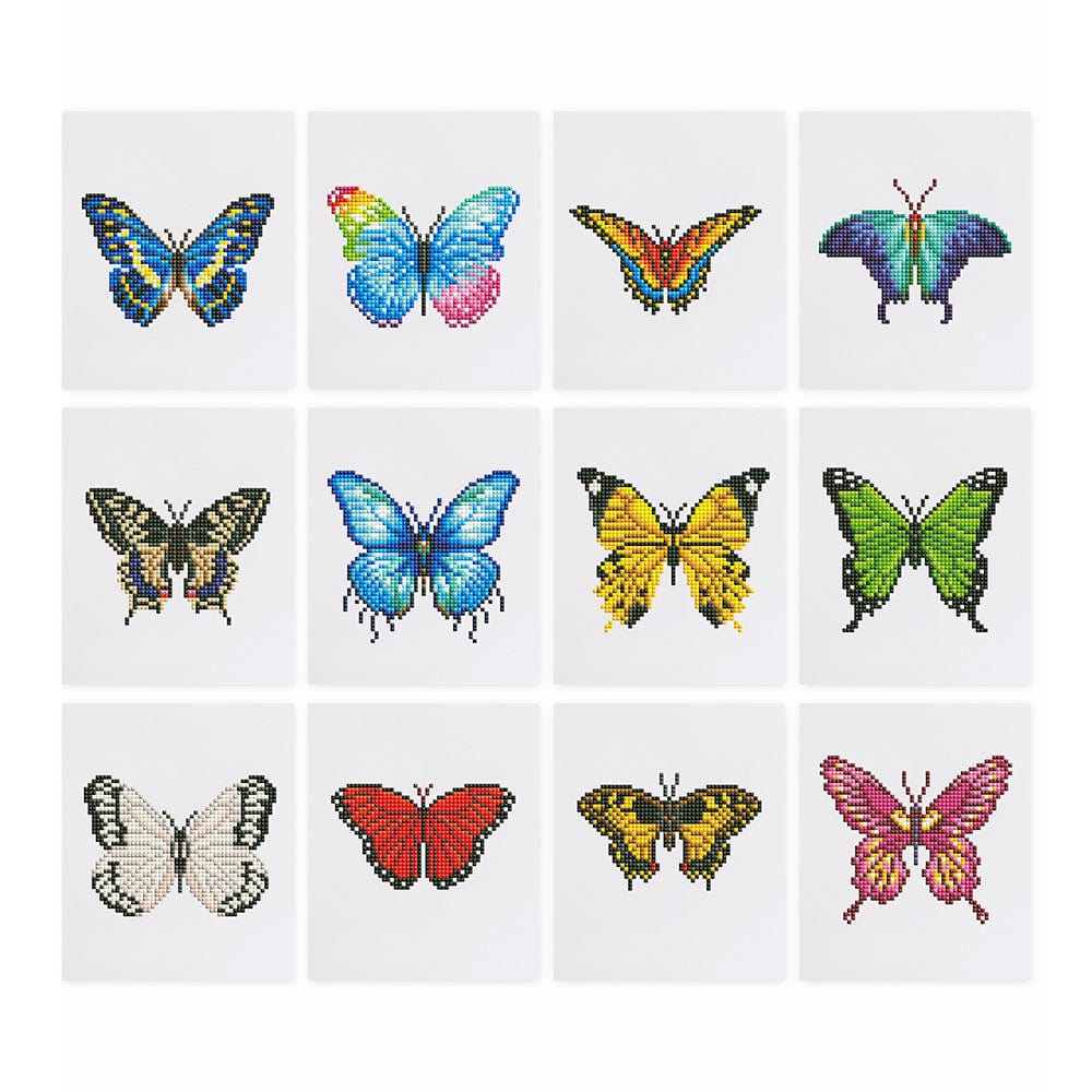 Dreamly Colors Butterflies, Set of 12 — Mini Diamond Painting Set design