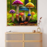 Rainbow mushrooms in the forest — AB Diamond Painting Kit, product view 3