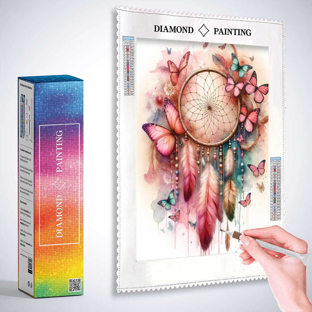 Butterflies and dreamcatcher — Diamond Painting Kit, product view 3