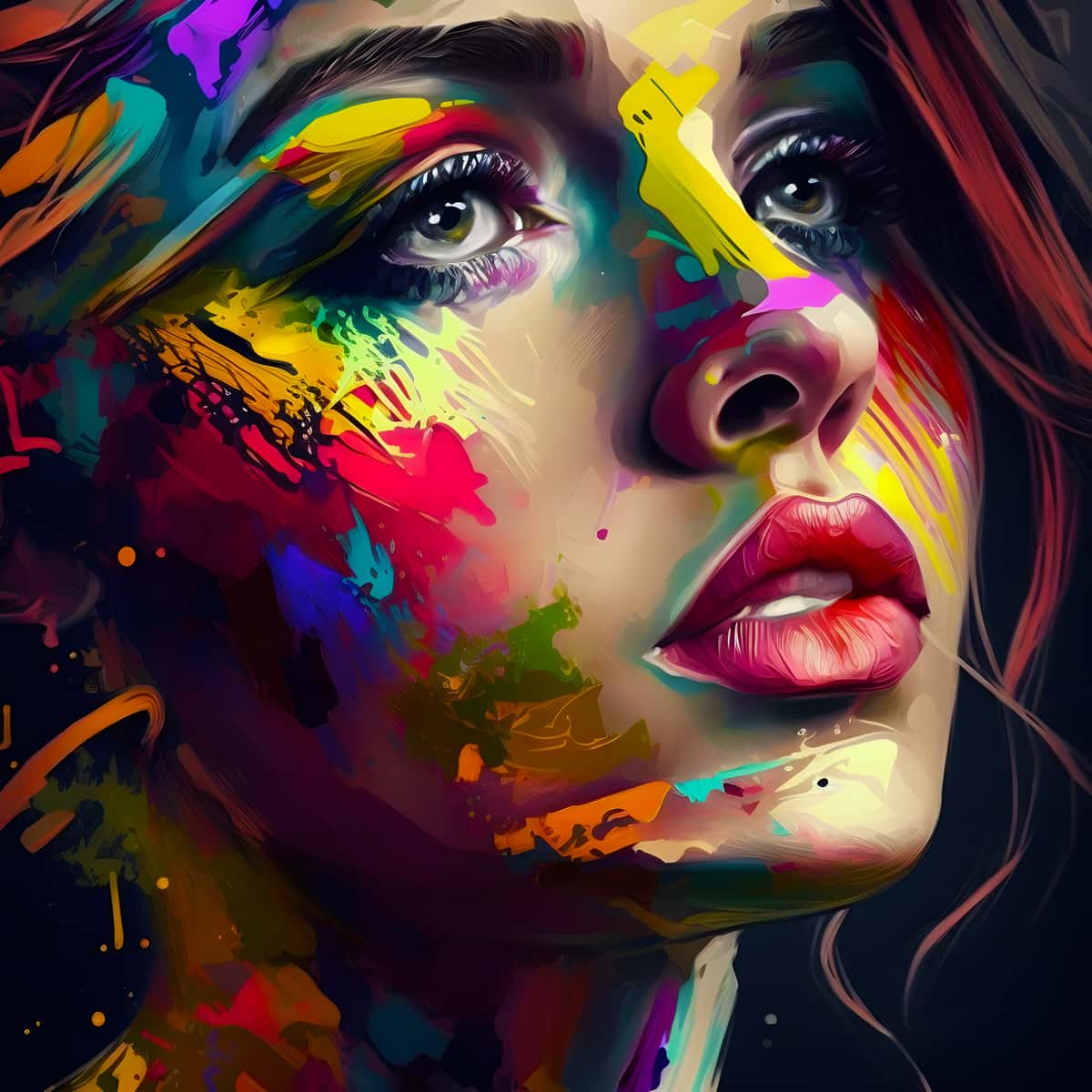 Woman with Colors — AB Diamond Painting Kit design