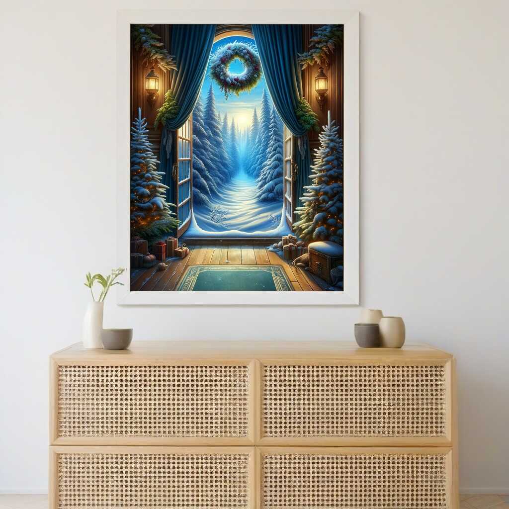 Window into the winter forest — Diamond Painting Kit, product view 2