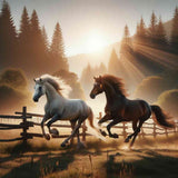 Two Horses Running Free — Diamond Painting Kit design