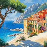 A Mediterranean Flower Path — Diamond Painting Kit design