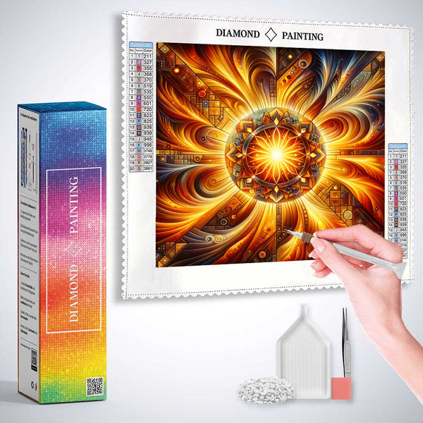 Mosaic Sun — Diamond Painting Kit, product view 3