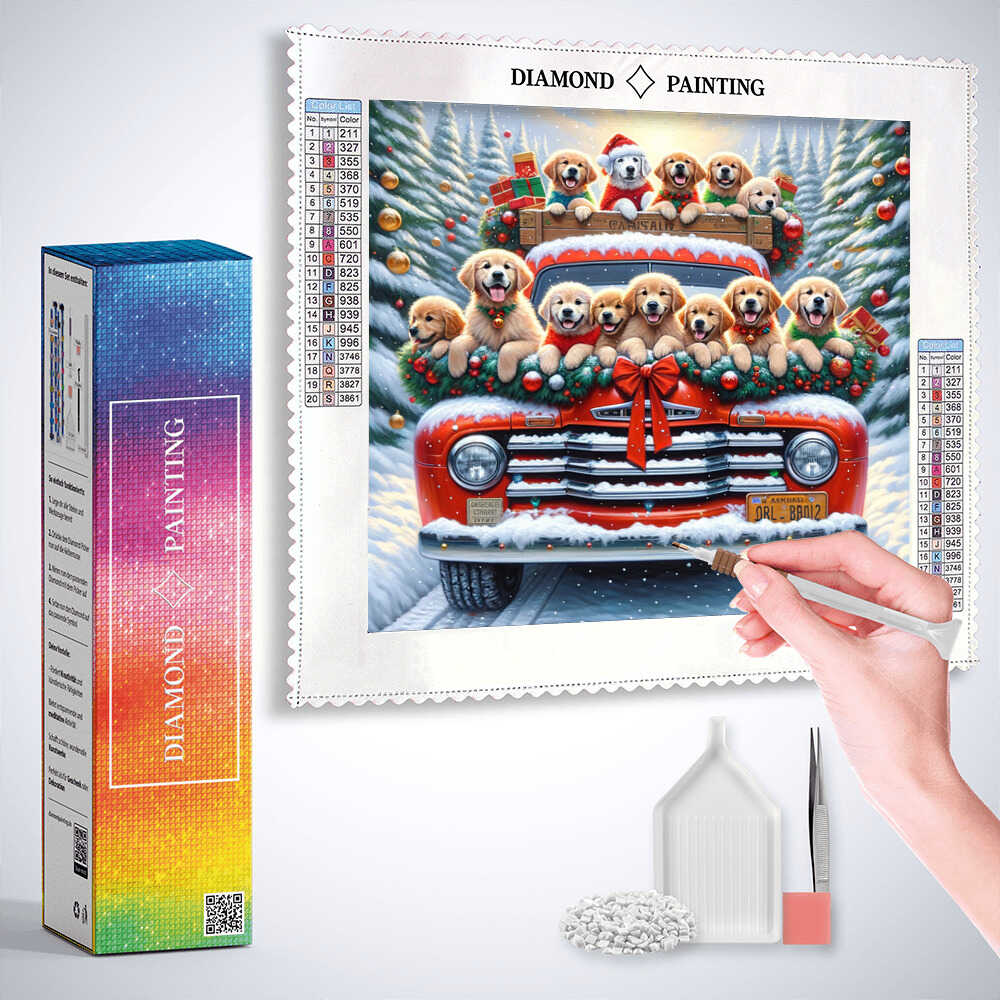 Goldenretriever Christmas — Diamond Painting Kit, product view 3