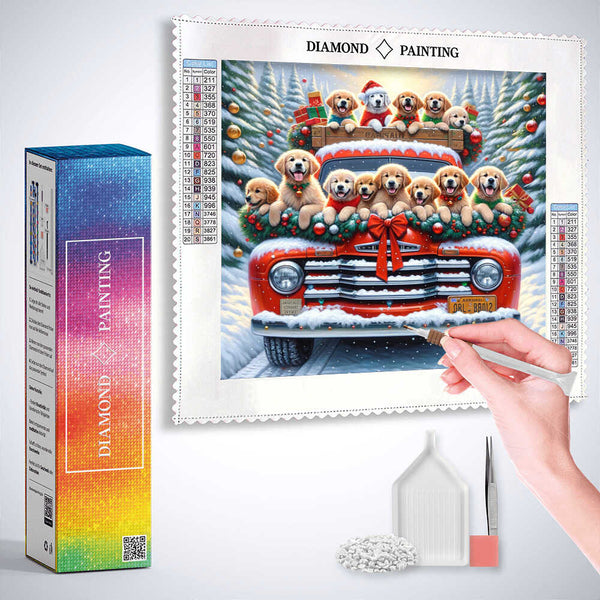 Goldenretriever Christmas — Diamond Painting Kit, product view 3