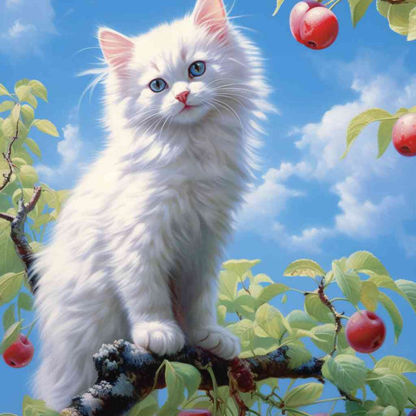 Curious Kittens in a Tree — Diamond Painting Kit design