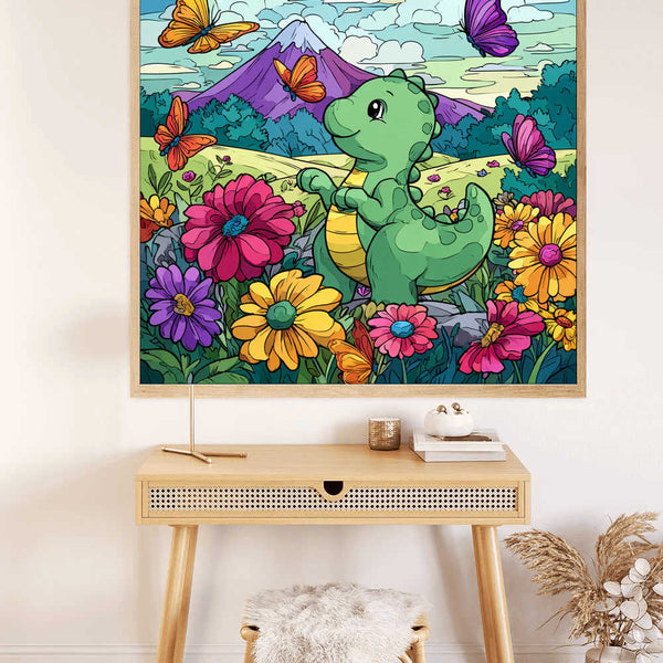 Baby Dinosaur's Spring Dream — Diamond Painting Kit, product view 2