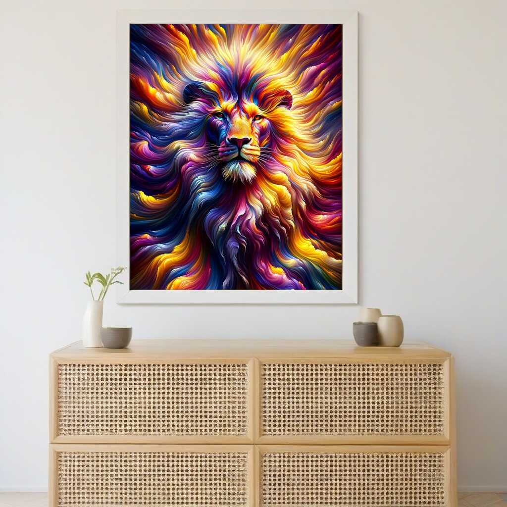 Lion play of colors — Diamond Painting Kit, product view 2