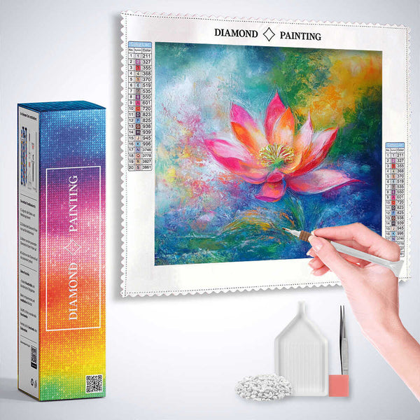 Lotus in Bloom — Diamond Painting Kit, product view 3