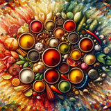 Mixed Spice Bowls — Diamond Painting Kit design