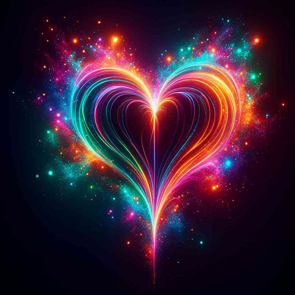 Cosmic heart flicker — Diamond Painting Kit design