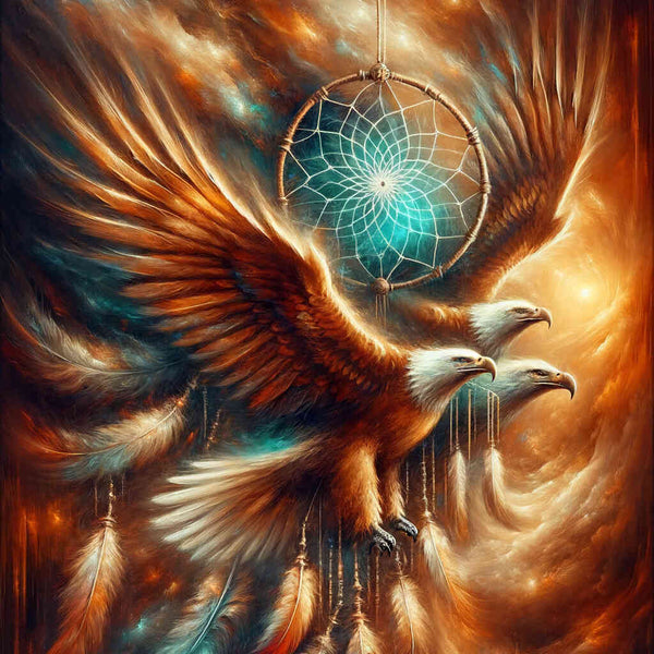 Eagle in a Dreamcatcher — Diamond Painting Kit design