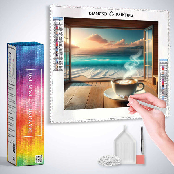 Coffee by the Sea — Diamond Painting Kit, product view 3