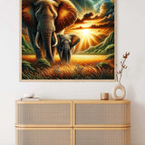 Elephant Couple Africa — Diamond Painting Kit, product view 2