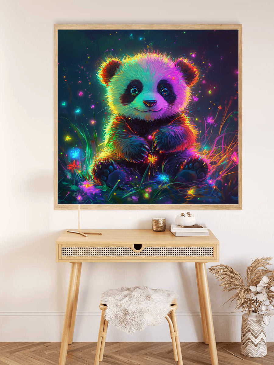 Panda in a World of Lights — Diamond Painting Kit, product view 2