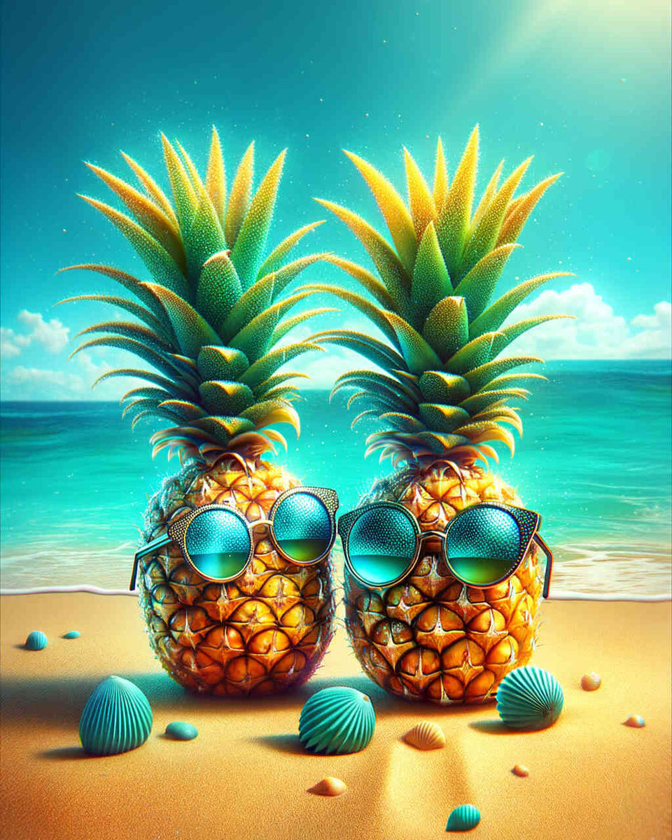 Pineapple with sunglasses — Diamond Painting Kit design