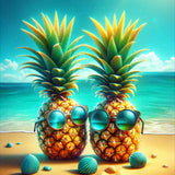 Pineapple with sunglasses — Diamond Painting Kit design