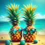 Pineapple with sunglasses — Diamond Painting Kit design