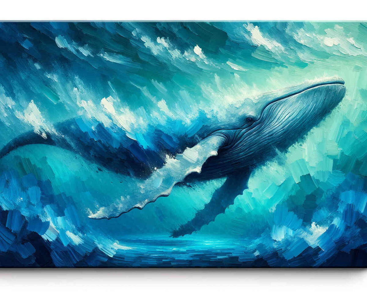 Giant of the seas: blue whale under water — Diamond Painting Kit design