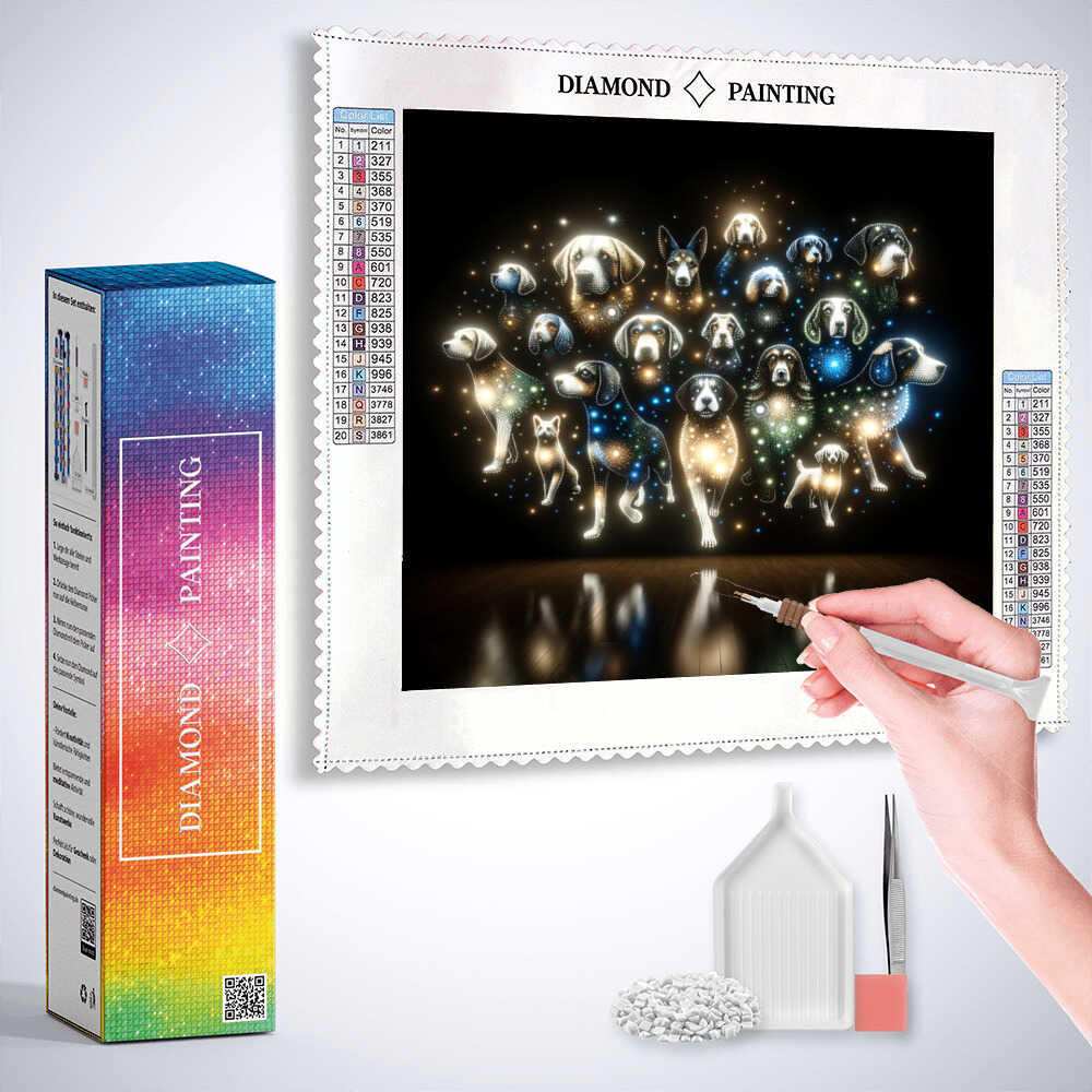 Star Dogs: A Celestial Symphony — Diamond Painting Kit, product view 3