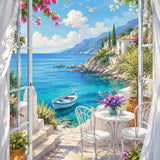 Mediterranean Morning Terrace — Diamond Painting Kit design