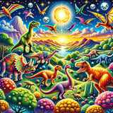 Colorful dinosaur world — Diamond Painting Kit design