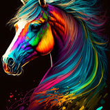 Horse sideways colorful — AB Diamond Painting Kit design