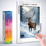 Deer in the snow — Diamond Painting Kit, product view 3