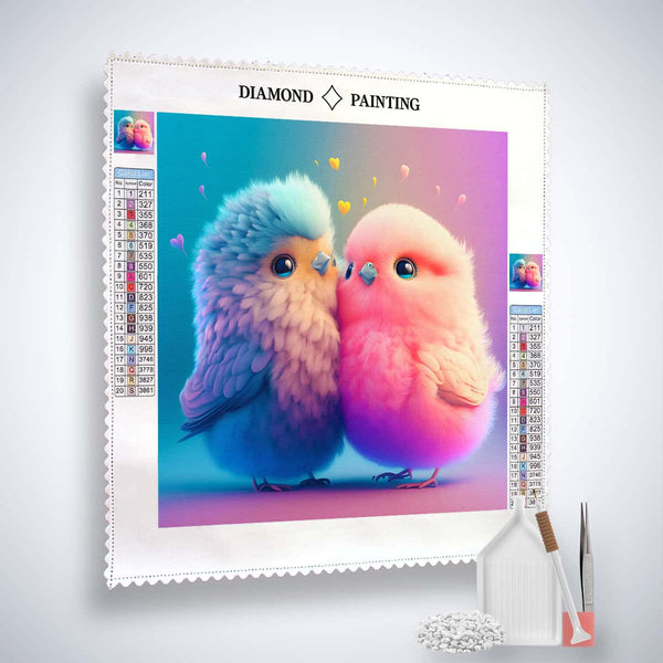 Bird love for two — AB Diamond Painting Kit, product view 2