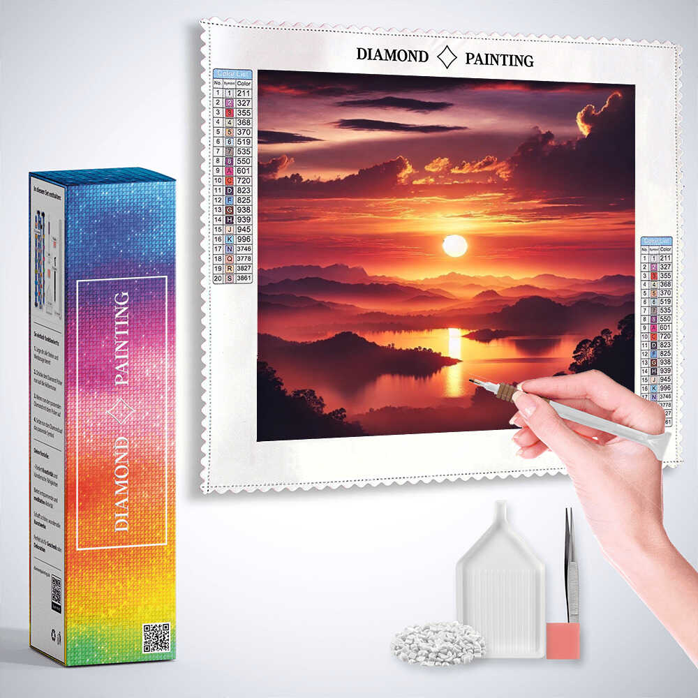 Evening Glow on the Horizon — Diamond Painting Kit, product view 3