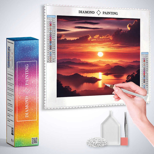 Evening Glow on the Horizon — Diamond Painting Kit, product view 3